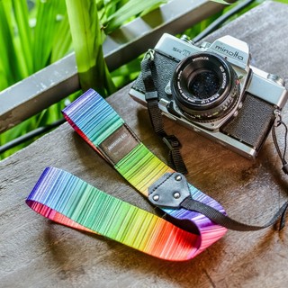 [CAMERA] Dây Đeo Máy Ảnh Classical Thổ Cẩm Hoa Văn Xanh