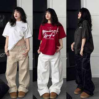 QUẦN JEAN SMILE ⭐️ - Quần Kaki Jean túi hộp dài suông ống rộng màu ĐEN/TRẮNG/BE form nam nữ unisex Jaystoree