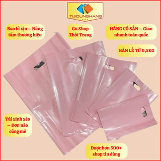 Túi Nilong Đựng Hàng PE Hồng Pastel Hột Xoài Tuidunghang Bóng Dẻo Dai Đựng Quần Áo Giày Dép Cho Shop Thời Trang Mỹ Phẩm