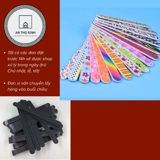 [Lố 10 cây] dũa móng tay giấy 2 mặt đen + hoa văn nhiều mẫu giá rẻ