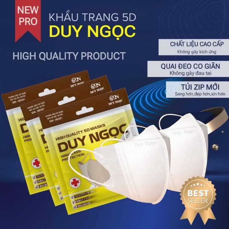 200 cái khẩu trang 5d duy ngọc chống nắng chống tia UV