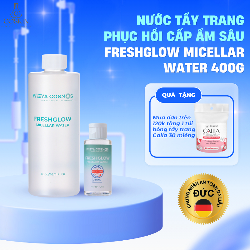 Nước Tẩy Trang Freya Cosmos Làm Sạch Sâu Dịu Nhẹ Cho Mọi Loại Da FreshGlow Micellar Water 400g