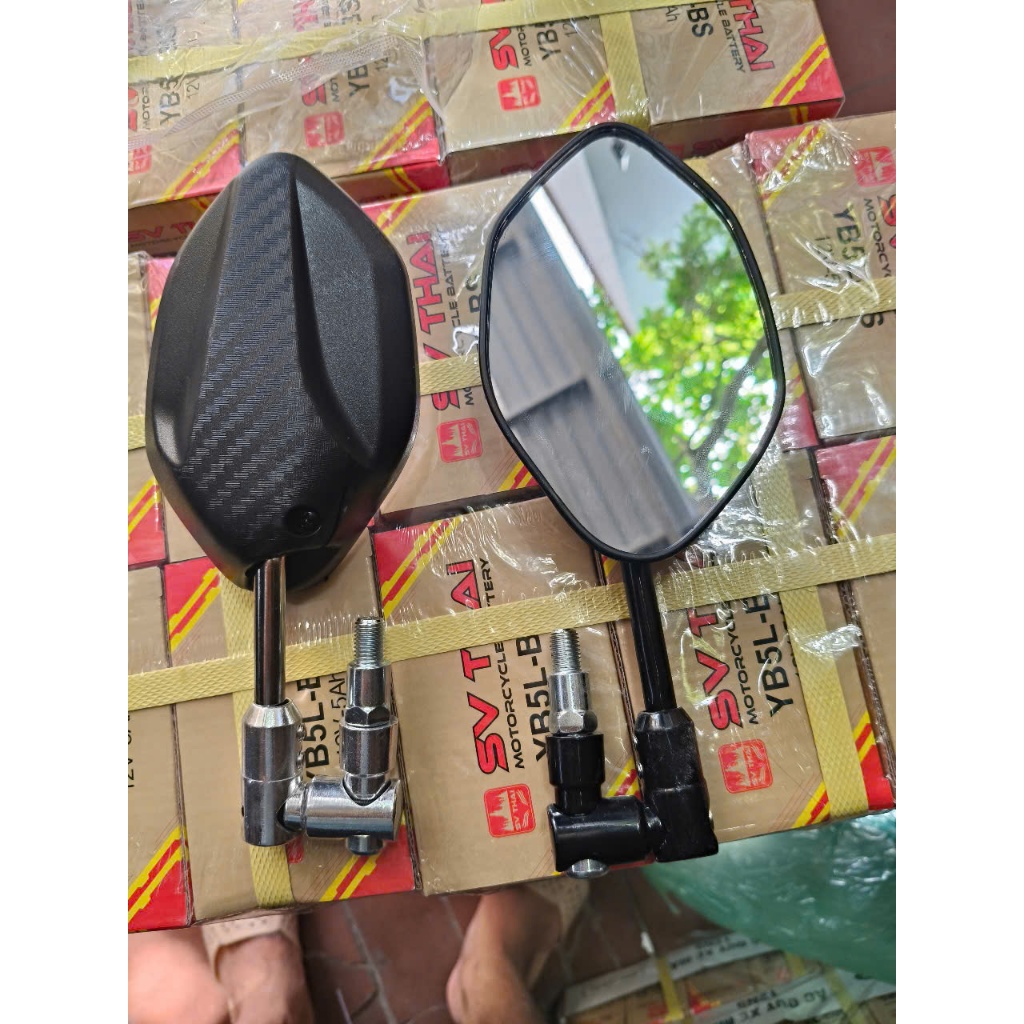 combo 5 Gương kèm chân Kính Xoay 360 Độ Gắn Xe Máy mẩu AB thông dụng cho nhiều dòng xe (hàng xịn giá