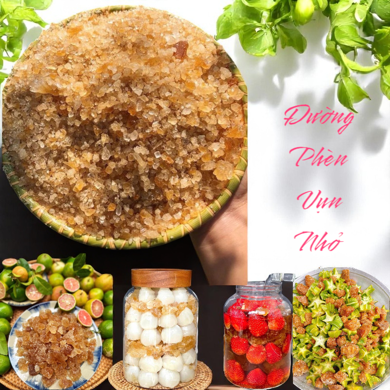 1KG Đường Phèn Vụn Nhỏ , Đường Phèn Kết Tinh Tự Nhiên Từ Mật Mía Nguyên Chất 100%