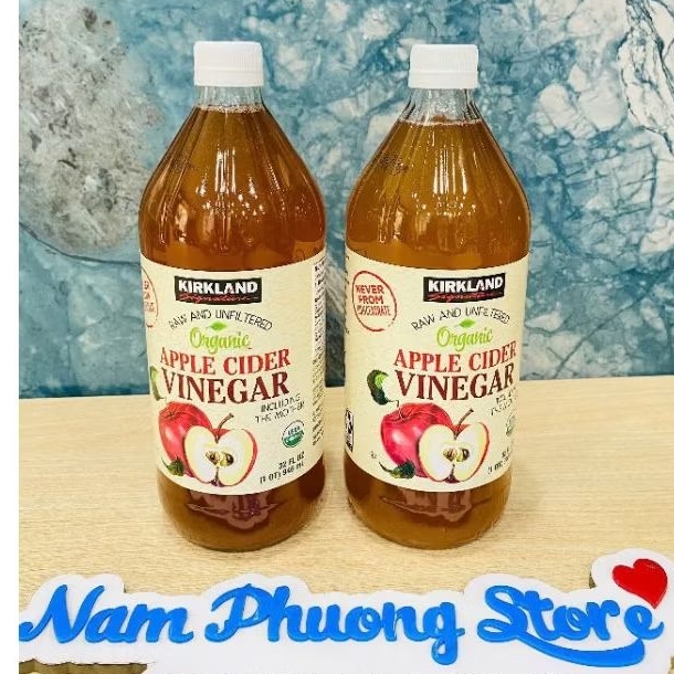 Nước giấm táo hữu cơ Kirkland Signature Organic Apple Cider Vinegar 946ml Mỹ