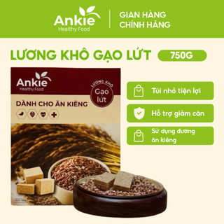   Hộp 750gr   200gr  Lương Khô Ăn Kiêng giảm cân cho người tiểu đường Vị Gạo lứt - Ankie 