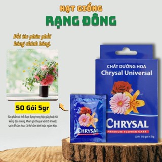 Dưỡng Hoa Lâu Tàn Chrysal [combo 50 gói] Chất dưỡng hoa tươi lâu dành cho hoa bình, không hư nước - Hạt giống Rạng Đông