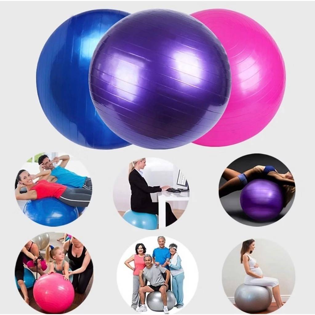 Bóng yoga TRƠN  85cm ( Kèm Bơm Bóng ) Tienphatsmart Gym Ball