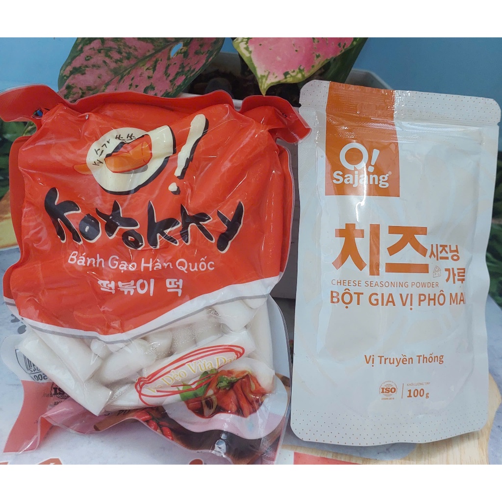 Combo Tobokki lắc phô mai siu ngon(500g bánh gạo truyền thống +bột phô mai Hiệu Osajang 100g)