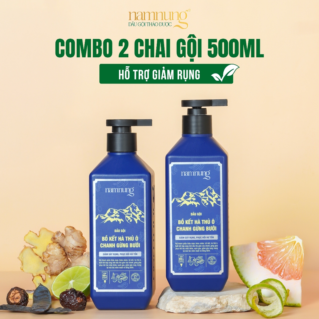 Combo 2 Chai Dầu Gội Thảo Dược NAMNUNG Giảm Gàu Giảm Rụng Tóc Chiết Xuất Thảo Dược 500ml | BigBuy360 - bigbuy360.vn