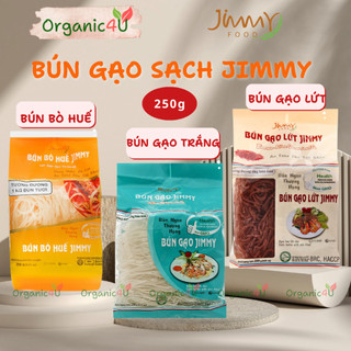  Bún Khô Sạch Bún Gạo Trắng Bún Bò Bún Gạo Lứt JIMMY FOOD Xuất Khẩu Châu Âu 250g 