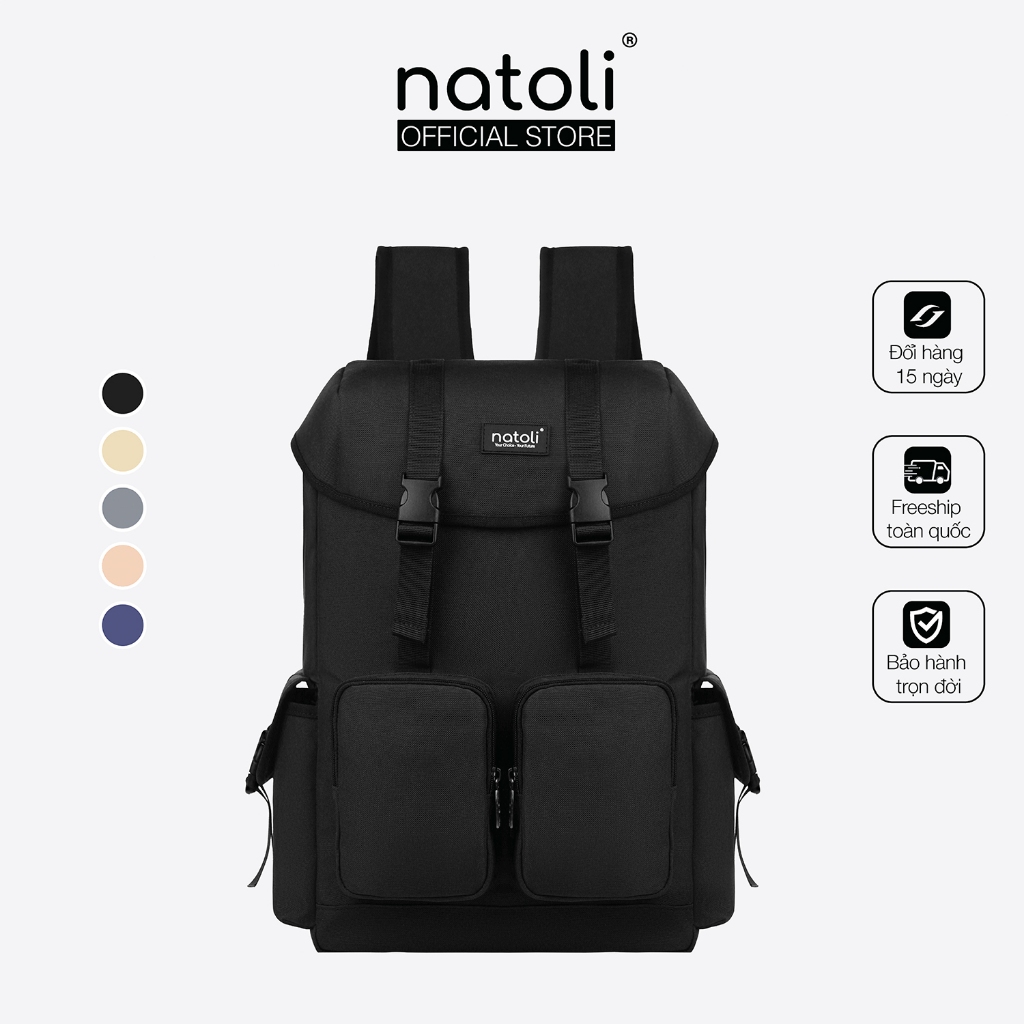 Balo nam nữ đi học Thương hiệu NATOLI nhiều ngăn kháng nước cao cấp - WOLFI BACKPACK B7