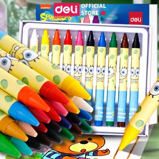 [HỌA CỤ DELI] Bút Sáp Màu Nến Cho Bé - 12/24 Màu sáp tươi sáng an toàn - Phù hợp với học sinh tô màu vẽ tranh mỹ thuật