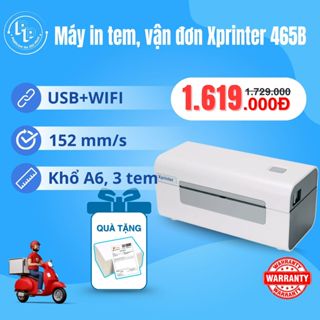 Máy in đơn hàng, mã vận đơn XPRINTER 465B khổ A6 kết nối USB+WIFI, in đơn sàn TMĐT, đơn vận chuyển, in trực tiếp WIFI