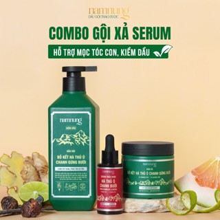 Combo Gội Xả Serum Kiềm Dầu Thảo Dược NAMNUNG Giảm Gàu Rụng Phục Hồi Hư Tổn Chắc Khỏe Hỗ Trợ Mọc Tóc