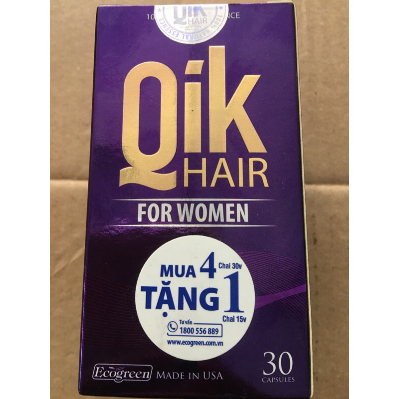 qik for women bổ sung dưỡng chất cho tóc chắc khỏe,mọc nhanh,giảm tóc bạc, phục hồi hư tổn cho tóc ở