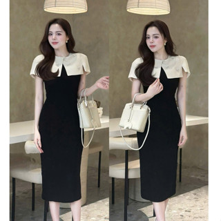 Váy đầm thiết kế dáng ốm bút chì cổ cách điệu đính đá thanh lịch sang trọng có Bigsize (V24)