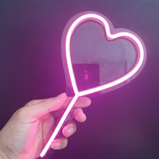 Đèn led neon cầm tay hình trái tim, decor, trang trí trong các buổi tiệc