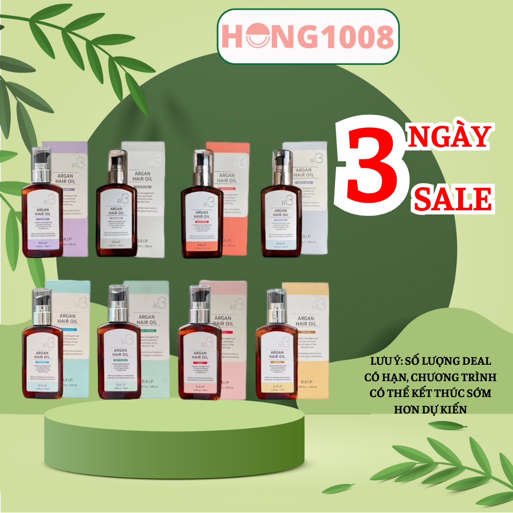 Tinh Dầu Dưỡng Tóc Bóng Mượt Raip R3 Argan Hair Oil 100ml nhiều mùi Hong1008 dưỡng tóc hiệu quả
