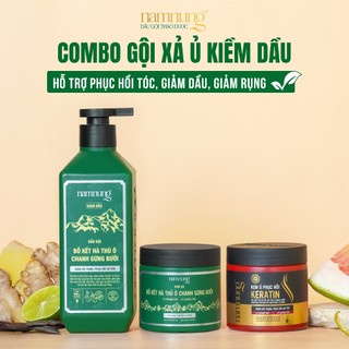  Combo Gội Xả Ủ Tóc Thảo Dược Kiềm Dầu NAMNUNG Giảm Gàu Rụng Suôn Mượt Giảm Bết Phục Hồi Hư Tổn 500Ml 