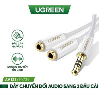 Cáp chia jack loa 3.5mm 1 ra 2 ugreen 10739 - hàng chính hãng