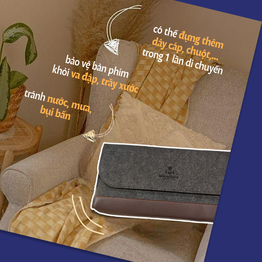 Túi đựng bàn phím Meta Gear - Bảo vệ bàn phím khỏi bụi, trầy xước, Túi Fullsize, Túi size KTL | BigBuy360 - bigbuy360.vn