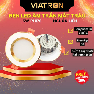 Đèn Led Âm Trần Đế Đúc (Nguồn Liền) 5W Phi 76 | Đèn Âm Trần Downlight | Ánh Sáng 3 Màu | BH 3 Năm