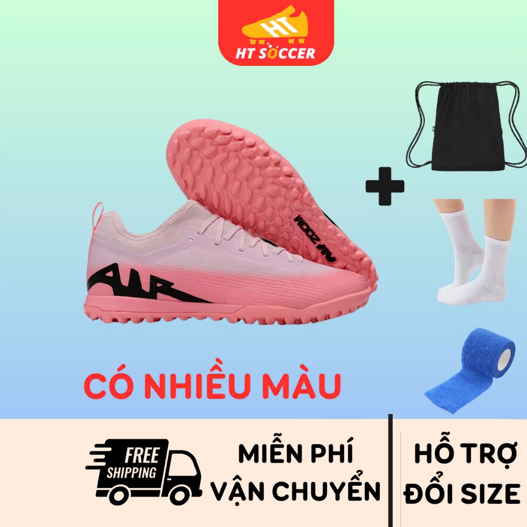 Giày Bóng Đá Mer Vapor 15 Pro TF Loại Đẹp Nhẹ Mềm Êm Tặng Tất, Túi, Băng Cuốn, Hộp, Bảo Hành Keo Đế