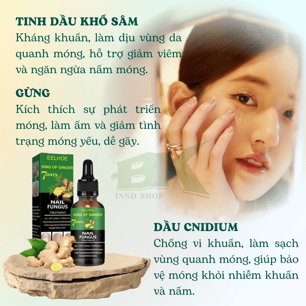 Tinh Chất Nấm Móng Tay Chân King of Ginger EELHOE 50ml  – Loại Bỏ Nứt Móng, Thối Bọng Móng, Hư Khóe Tay Chân Hiệu Quả BK