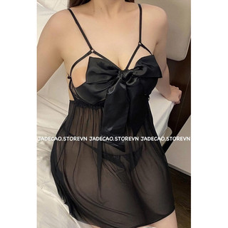 VÁY NGỦ REN MỀM THẮT NƠ LỤA BIG SIZE