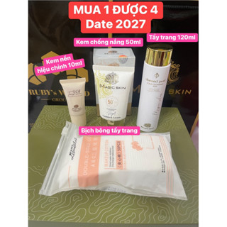 Kem chống nắng thảo dược hoàng cung Magicskin TẶNG Kem nền hiệu chỉnh 10ml & Tẩy trang 120ml