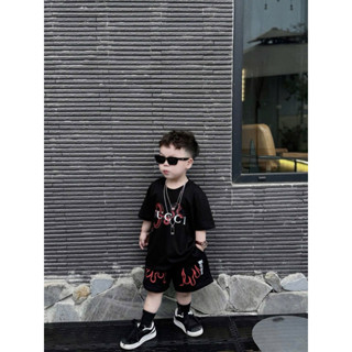 Bộ quần áo cộc tay cho bé trai hình G Lửa, set áo thun quần short trẻ em,TPKIDS,[M1030]