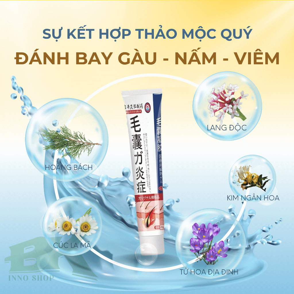 Kem Bôi Viêm Nang Lông Tóc IWAI Nhật Bản 20GR - Hết Gàu Ngứa Mụn Viêm Chân Tóc, Phục Hồi Nang Tóc, Kích Mọc Tóc BK INNO