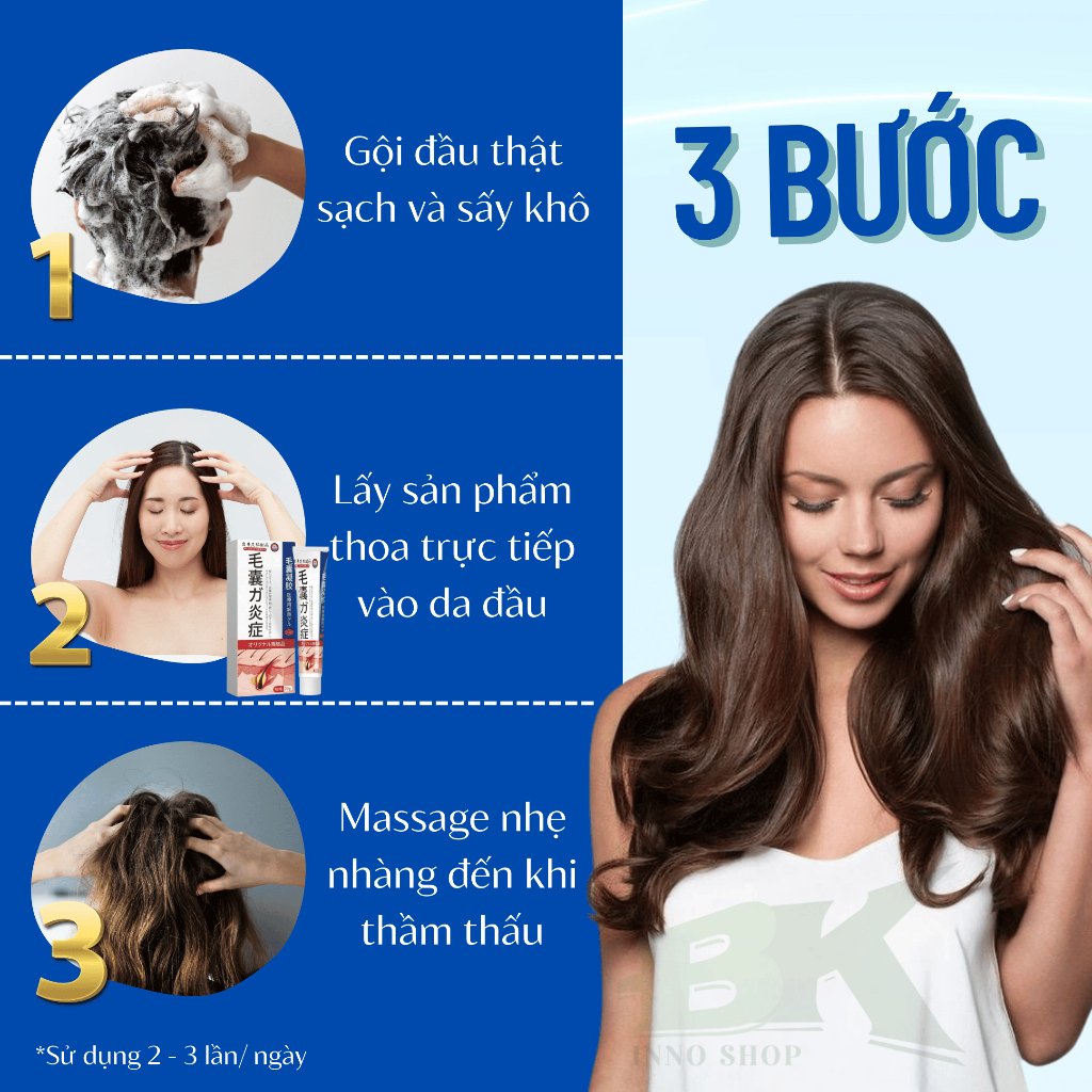 Kem Bôi Viêm Nang Lông Tóc IWAI Nhật Bản 20GR - Hết Gàu Ngứa Mụn Viêm Chân Tóc, Phục Hồi Nang Tóc, Kích Mọc Tóc BK INNO