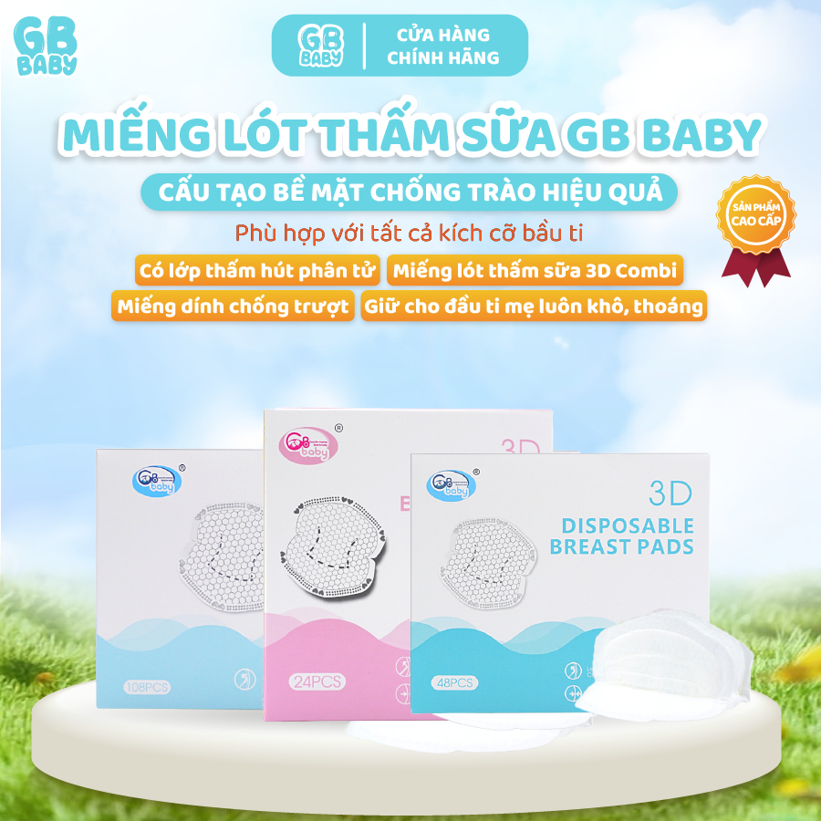 [Gb-Baby Chính Hãng] Miếng lót thấm sữa GB-Baby (Hộp 108 miếng)