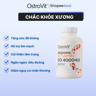  Viên uống Ostrovit Vitamin D3 4000IU + K2 100 viên nhập khẩu Ba Lan tăng cường xương khớp 