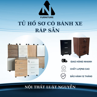  Tủ đa năng tủ đựng tài liệu hồ sơ 3 ngăn kéo có bánh xe 