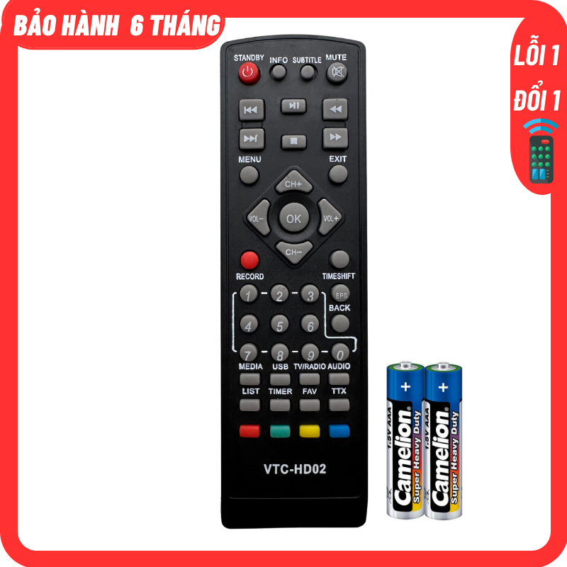 Điều khiển Đầu thu Kỹ thuật số VTC-HD02 kèm Pin.
