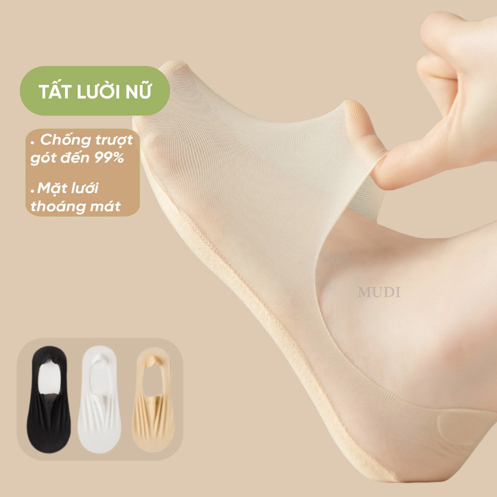 Tất tàng hình tất vớ lười tất đi giày bệt vớ đi giày cao gót có viền silicone chống trượt, chống tuột gót