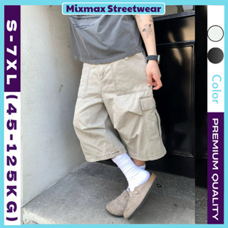 [SẴN HOẢ TỐC-CÓ BIG SIZE] BRUSH SHORT - Quần short lửng túi hộp ống rộng dài qua gối màu be / đen trơn hiphop unisex