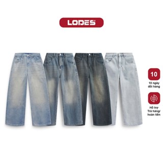 QUẦN JEAN ỐNG RỘNG Lodes Club nam nữ, vải Jean DENIM CHẤT LƯỢNG CAO, form Suông Rộng Tôn Dáng