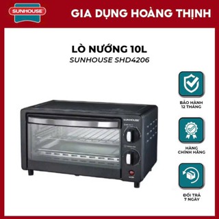 Lò Nướng 10L SUNHOUSE SHD4206 kích thước lò dài 36cm rộng 21cm hàng chính hãng bảo hành 12 tháng