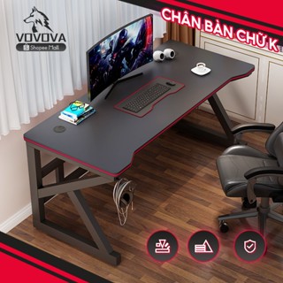 Bàn Gaming VOVOVA chữ K mặt gỗ 1m2 1m4 chân sắt 3x3cm sơn tĩnh điện thiết kế cá tính chống rung