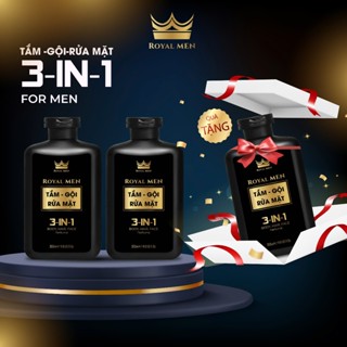 Combo 2 chai dầu gội sữa tắm nam giới 3 in 1 Royal Men Tặng thêm 1 chai hương nước hoa cao cấp 350ml
