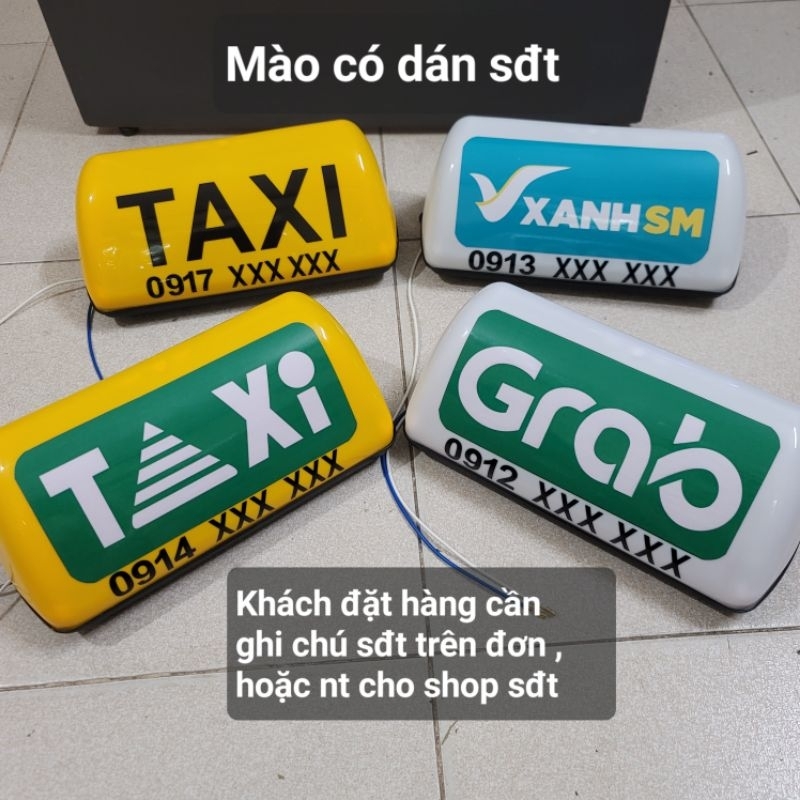 Mào taxi nam châm có dán sđt