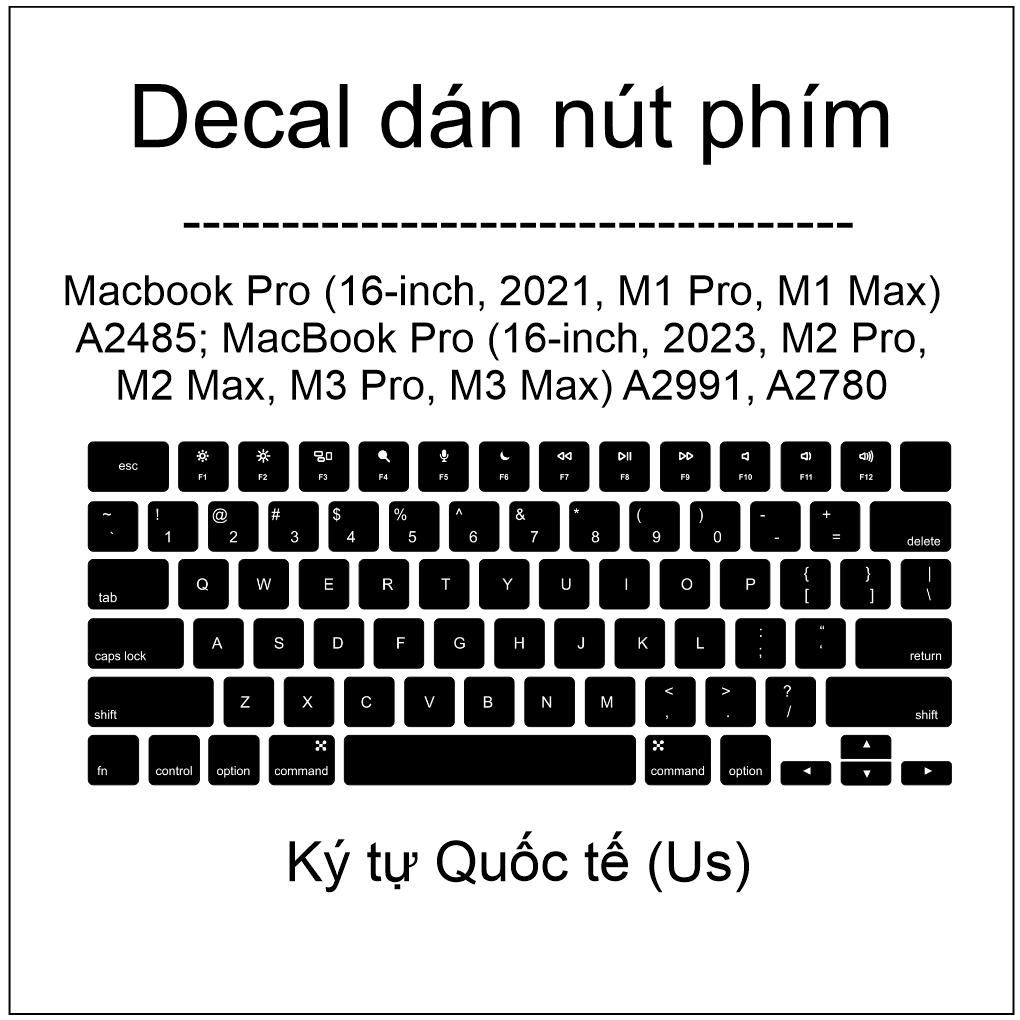 Dán nút Macbook Pro (16-inch, 2021, M1 Pro, M1 Max) A2485; (16-inch, 2023, M2 Pro, M2 Max, M3 Pro, M