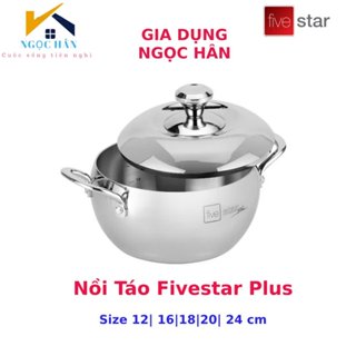 Nồi inox 3 lớp hình táo Fivestar Plus liền khối inox 304, dùng được bếp từ size 12 cm đến 24 cm