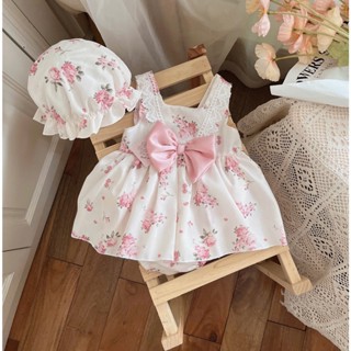 Set Body Váy Phối Ren Đính Nơ Màu Hồng Bodysuit Cho Bé Gái Sơ Sinh 1 2 Tuổi MINTSCLOSET - BV7193