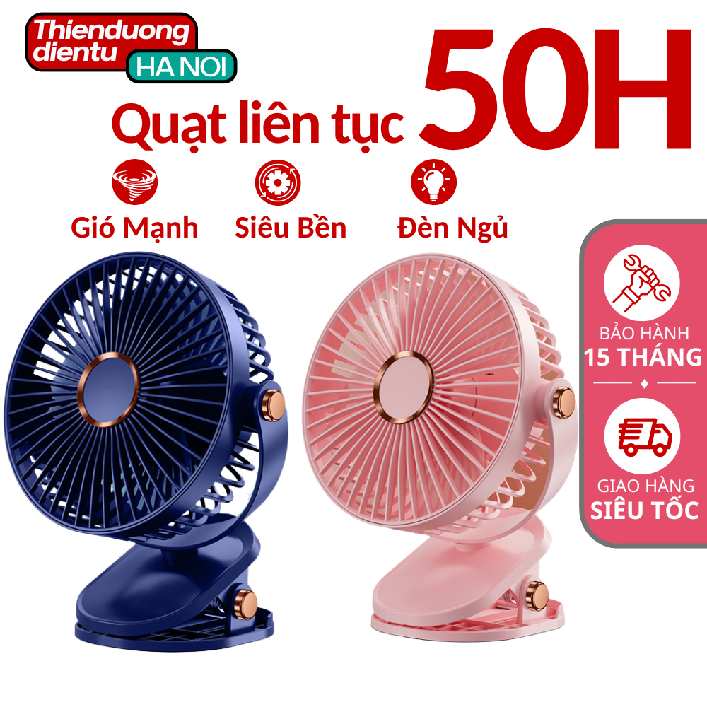 [Quạt 50 Giờ Liên Tục] Quạt tích điện để bàn, kẹp bàn, kẹp xe đẩy, quạt mini F06 22000mAh 50 giờ liên tục, Có đèn