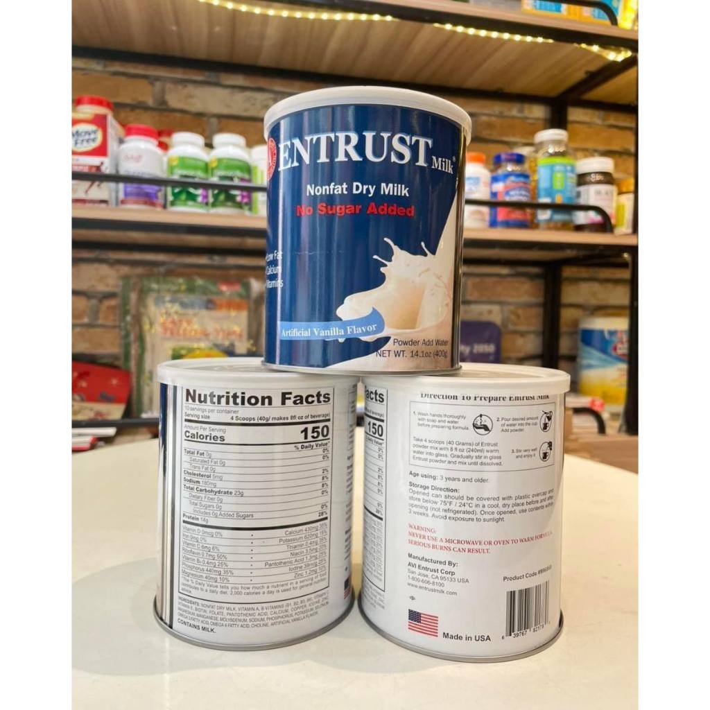 Sữa Entrust không đường của Mỹ